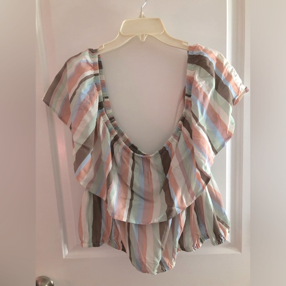 Torrid sz 4 Midi Challis Off Shoulder Hi-Low Skirt Set NWT - Picture 7 of 12